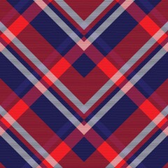 Red Chevron Plaid Tartan textured Seamless Pattern Design