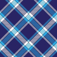 Blue Chevron Plaid Tartan textured Seamless Pattern Design