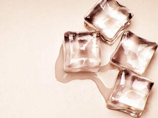 Close up shoot of ice cubes