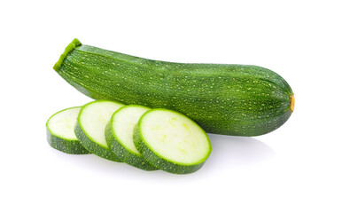 fresh zucchini isolated on white background