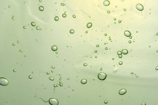 Green Gel Texture Of A Cosmetic Care Product.