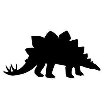 Stegosaurus, Silhouette Vector illustration. Thyreophoran . Isolated