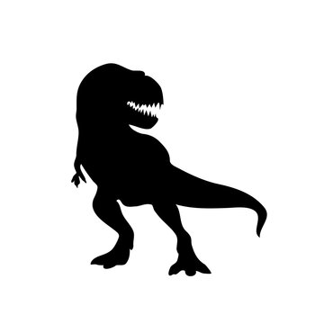 Tyrannosaurus Rex, Silhouette Vector illustration. Isolated.