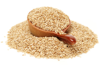 Sesame on white background