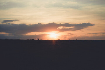 sunset over the river