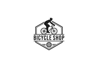 bicycle shop logo template in white background