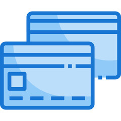 credit card blue line icon