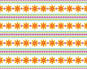 Beautiful ethnic seamless pattern elements collection design in bright. Can use geometric seamless design for background vector illustration, wallpaper, clothing, wrapping, batik, embroidery style.