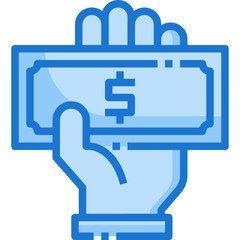 Obraz premium money blue line icon