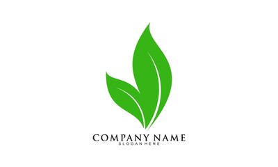Simple green leaf logo