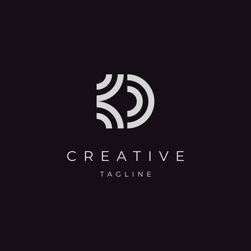 Initial letter D KD logo design inspiration vector template