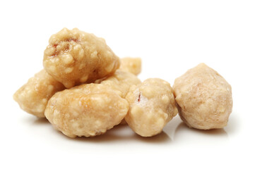 Crispy sweet peanut on white background 