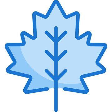 meple leaf blue line icon
