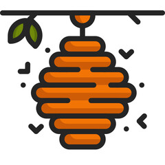 beehive color line icon
