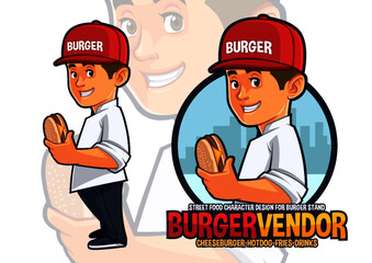 Street Food Mascot Design Burger