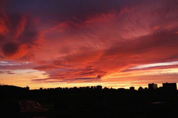 sunset over the city