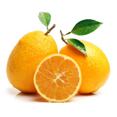 orange fruit with leaves