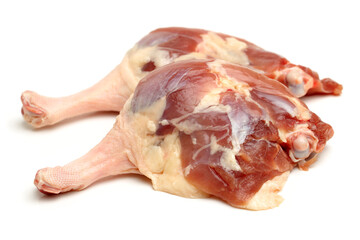 Duck legs on white background 