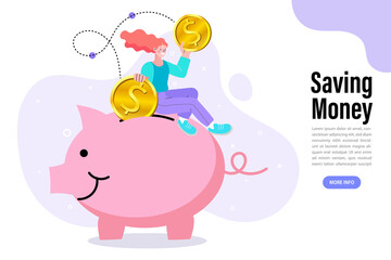 Safe Money On Piggy. Internet banking and earning concept. Successful investor or entrepreneur. Financial consulting, investment and savings. Modern vector illustration.