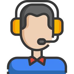customer service color line icon