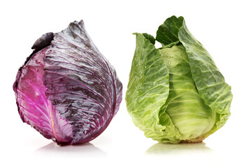 fresh cabbage on a white background
