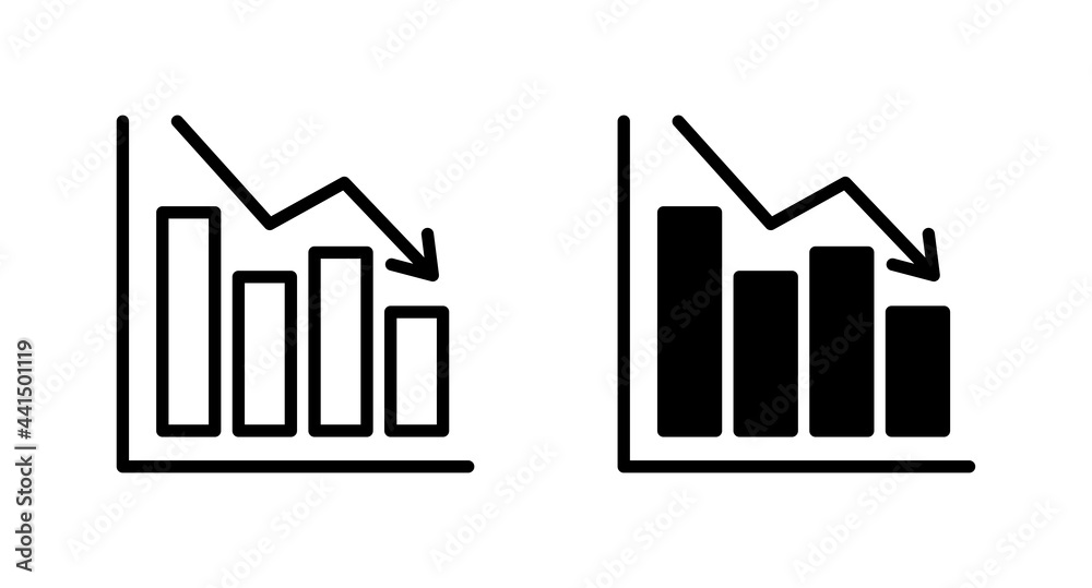 Wall mural growing graph icon set vector for computer, web and mobile app