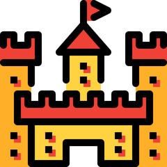 castle color outline icon