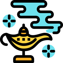 magic lamp color outline icon
