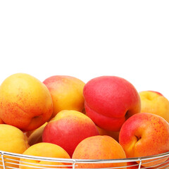 Fresh apricot fruits isolated on white background