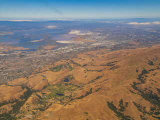 Aerial view of the San Jose area and Ed R. Levin County Park