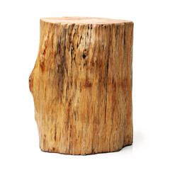 wooden stump isolated on white