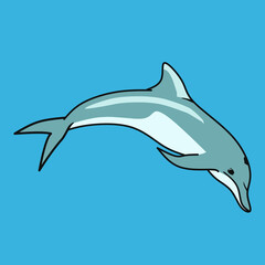 Orca Vector Illustration ,Simple style ,separated color per layer