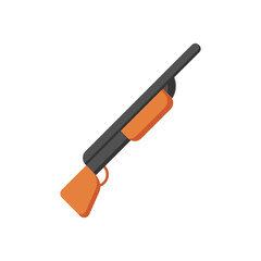 shotgun weapon icon, flat icon vector illustration isolated on white background. for the theme of games, hunting, military and others
