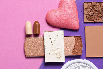 texture of highlighters and contours