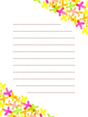 水彩暖色お花お手紙フレーム