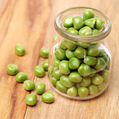 Fresh peas isolated on white background 