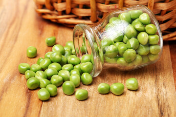 Fresh peas isolated on white background 