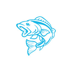 Fish icon design template vector isolated illustration