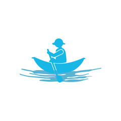 Fishing kayak icon design template vector isolated illustration