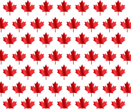 Canadian flag maple leaf pattern background, red Canada flag leaf background