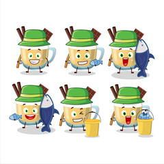 A fisherman eggnog cartoon picture catch a big fish