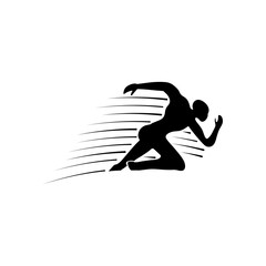 Running fast icon design template vector