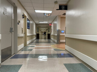 Interior hallway in a hospital