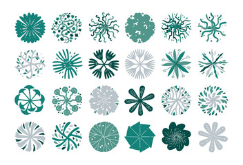 hand drawn top view tree. © ChattPan