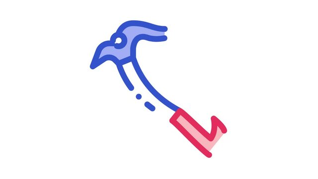 Sport Ice Axe Tool Alpinism Equipment animated icon on white background