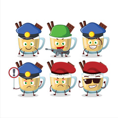 A dedicated Police officer of eggnog mascot design style