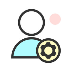 Setting , Users filled outline icon.