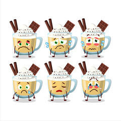 Eggnog cartoon in character with sad expression