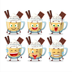Cartoon character of eggnog with smile expression