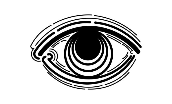 Vector illustration of human eye in engraved style